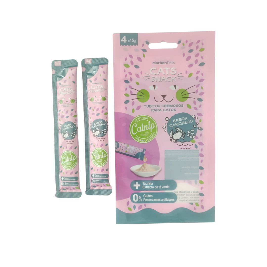 Cats Snack Cremoso Cangrejo y Hierba Gatera